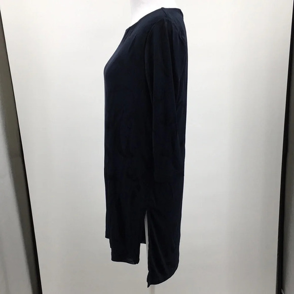 3/$20 Chico’s Travelers Navy Tunic Top Womens 0P Small Petite 3/4 Sleeve Scroll‎ - Picture 6 of 15